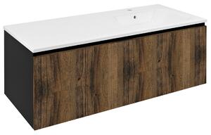 Sapho Sapho, LOREA szekrény 120x46x51.5cm (30+90cm), jobb, collingwood tölgy/matt fekete, LE090-1935-R-03