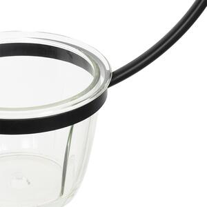 Modern függőlámpa fekete, kerek üveggel - Roslini