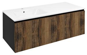 Sapho Sapho, LOREA szekrény 120x46x51.5cm (90+30cm), bal, collingwood tölgy/matt fekete, LE090-1935-L-03