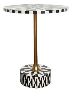 Kare Design Domero Star Geometrikus MDF Kisasztal Fehér-Fekete Arany