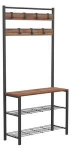 Fekete előszoba bútor újrahasznosított fából - Kalune Design