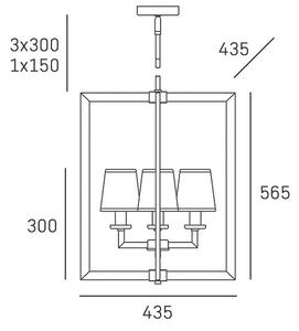 Cosmolight klasszikus mennyezeti lámpa london ezüst cosp04021ch-bk