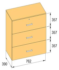 K-BBP R3 típusú irattartó szekrény 762 mm belső szélességhez, 1076 mm magasságho