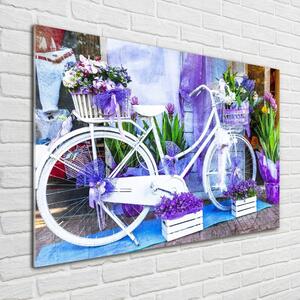 Üvegkép falra Fehér kerékpár