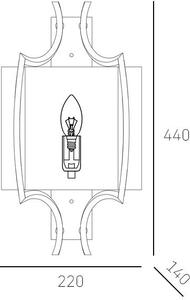 Cosmolight glamour modern fali lámpa faro fehér nikkel cosw01053ni-wh