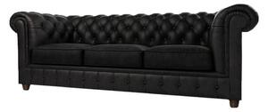Fekete bársony kanapé 230 cm Cambridge – Ropez