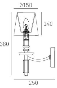 Cosmolight modern fali lámpa siena fehér nikkel cosw01315ni-wh
