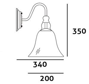 Cosmolight klasszikus skandináv fali lámpa paris fekete átlátszó cosw01796bk