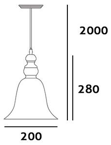 Cosmolight klasszikus skandináv függeszték paris fekete átlátszó cosp01789bk