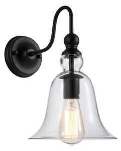 Cosmolight klasszikus skandináv fali lámpa paris fekete átlátszó cosw01796bk