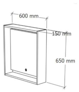 TMP NORD CRAFT tükrös szekrény LED világítással 60 x 65 cm