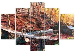 Kép - ősz, út, erdő (150x105cm)