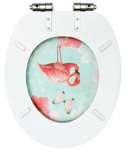VidaXL MDF WC ülőke lassan csukódó fedéllel - Flamingó #rózsaszín