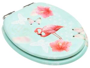 VidaXL MDF WC ülőke lassan csukódó fedéllel - Flamingó #rózsaszín