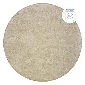 Bézs mosható kerek szőnyeg újrahasznosított szálakból 133x133 cm Fluffy – Flair Rugs