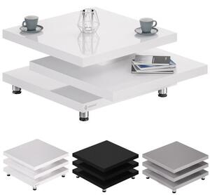 Casaria® Konferenciaasztal NY 60x60cm - magasfényű fehér