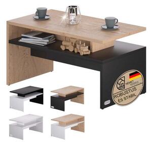 Casaria® Sacramento dohányzóasztal 92x50x47cm - natúr/fekete