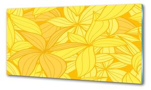 Konyhai hátfal panel üveg Sárga virágok háttér