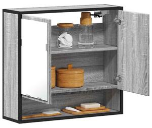 VidaXL szürke sonoma színű szerelt fa tükrös szekrény 65x20x60 cm