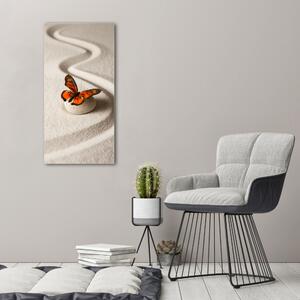 Vászonkép Zen kő és pillangó