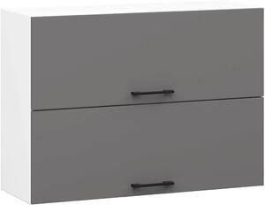 AKORD Oliwia Fali Konyhaszekrény Laminált Fehér-Grafit 80cm