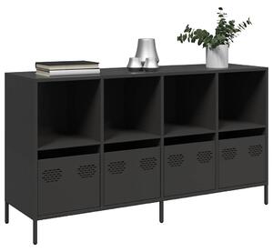 VidaXL fekete hidegen hengerelt acél tálalószekrény 135x39x73,5 cm