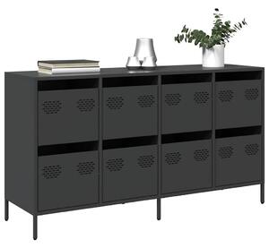 VidaXL fekete hidegen hengerelt acél tálalószekrény 135x39x73,5 cm