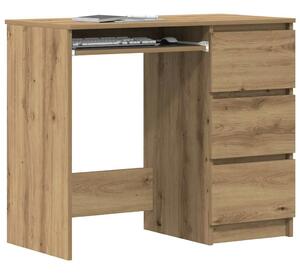 VidaXL kézműves tölgy színű szerelt fa íróasztal 90x45x76 cm