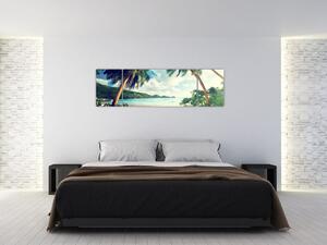 Kép - pálmafák, a tengerparton (170x50cm)
