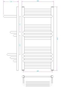 AREZZO DESIGN STEP WHITE 500x1000 mm egyenes törölközőszárító radiátor, fényes fehér