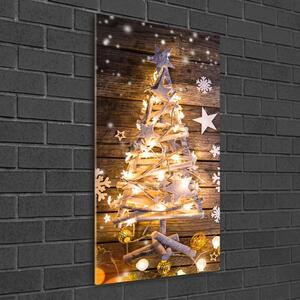 Egyedi üvegkép Karácsonyfa világít