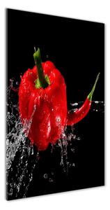 Photo kép üveg Két paprika