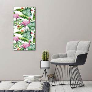 Egyedi vászonkép A levelek és a flamingók