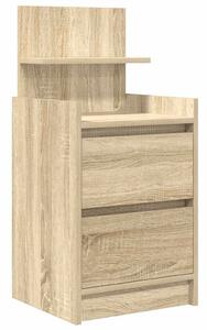 VidaXL 2 db sonoma tölgy színű éjjeliszekrények 2 fiókkal 38x34x80 cm