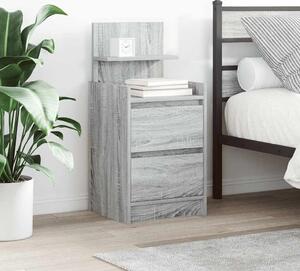 VidaXL 2 db szürke sonoma színű éjjeliszekrények 2 fiókkal 38x34x80 cm
