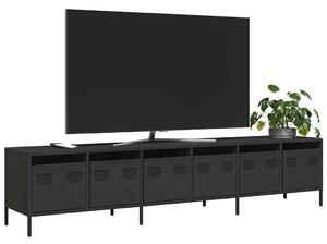 VidaXL fekete hidegen hengerelt acél TV-szekrény 202 x 39 x 43,5 cm