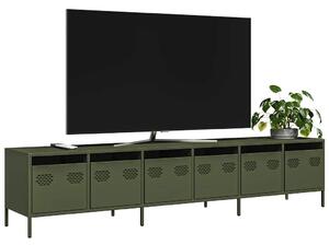 VidaXL olívazöld hidegen hengerelt acél TV-szekrény 202x39x43,5 cm
