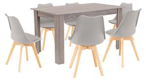Zara 6+1 étkező garnitúra szürke-yorki tölgy