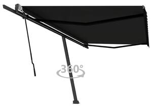 VidaXL antracitszürke kézzel kihúzható póznás napellenző 500 x 300 cm