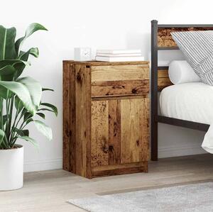 VidaXL 2 db antik fa színű szerelt fa éjjeliszekrény 39x35x65 cm