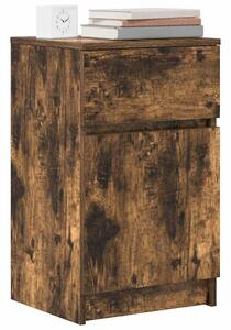 VidaXL 2 db füstös tölgy színű szerelt fa éjjeliszekrény 39x35x65 cm