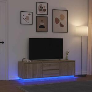 VidaXL sonoma-tölgy színű TV-szekrény LED-lámpákkal 160,5x41x50 cm