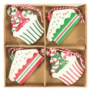 4 db-os CHRISTMAS PATISSERIE karácsonyi dísz szett 6 cm