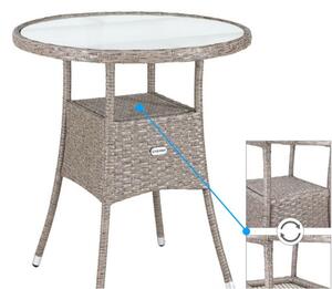 Casaria® Rattan asztal - krémszínű