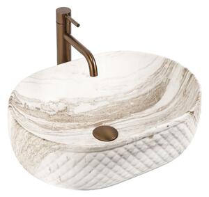 Rea Oktawia Saturn, pultra szerelhető mosdó 500x355x150 mm, kőutánzat, REA-U3529