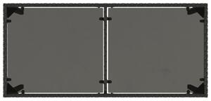 VidaXL fekete polyrattan üveglapos kerti asztal 115x54x74 cm