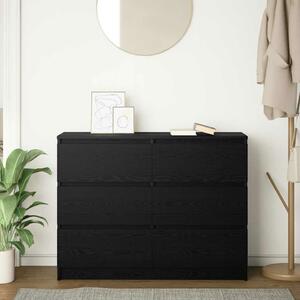 VidaXL fekete tölgy szerelt fa tálalószekrény 100x35x76 cm