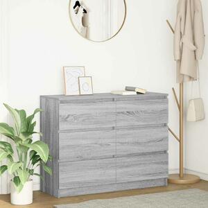VidaXL szürke sonoma színű szerelt fa tálalószekrény 100x35x76 cm