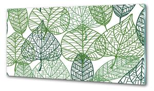 Konyhai dekor panel Zöld levelek mintázata
