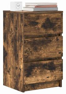 VidaXL 2 db füstölt tölgy éjjeliszekrények 3 fiókkal 39x35x65 cm